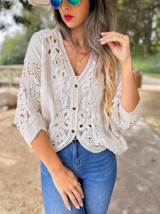 Ivory Lace Crochet Cardigan – Boutique Bestseller for Layering