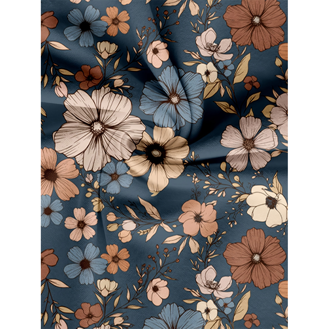 Camiseta Casual de Manga Corta con Estampado Floral de Verano ZK4100