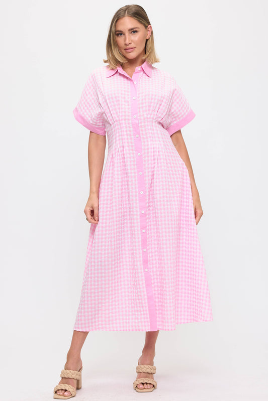 Vestido midi a cuadros