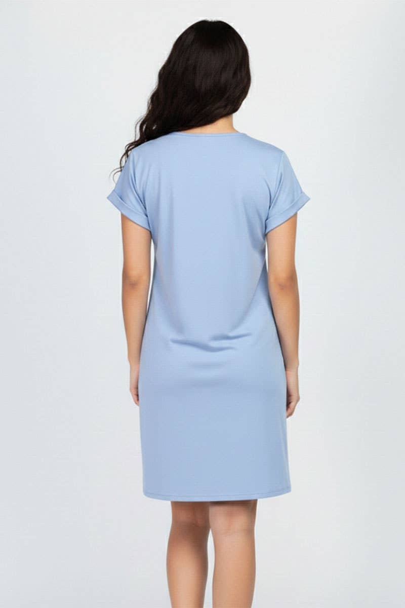 Minivestido de manga corta con bolsillo