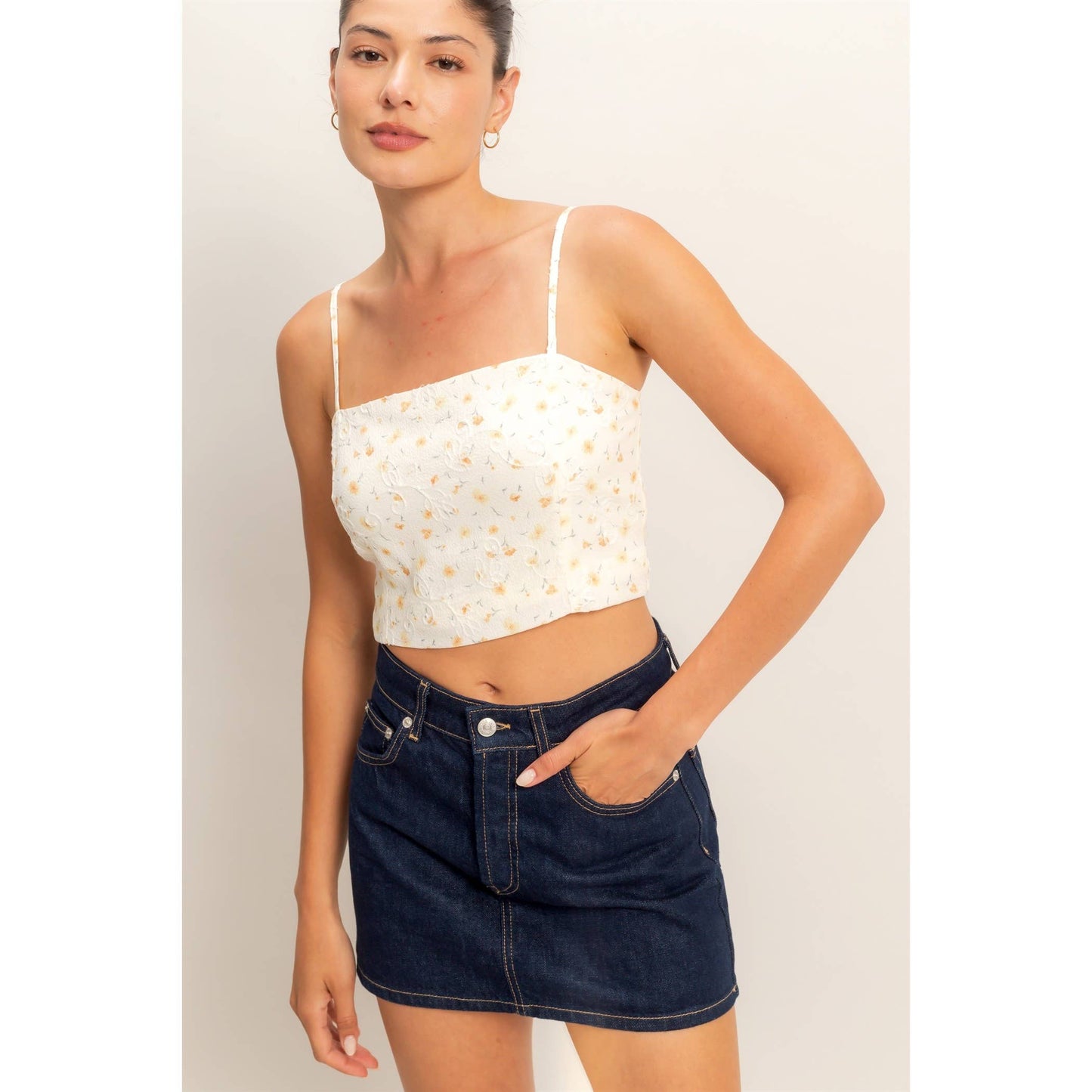 Embroidered floral top