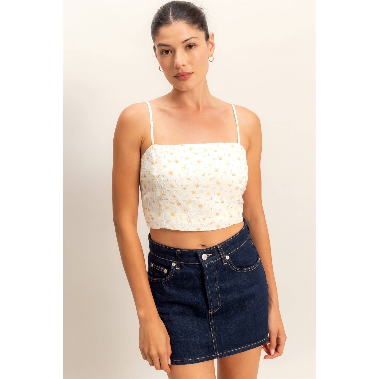 Embroidered floral top
