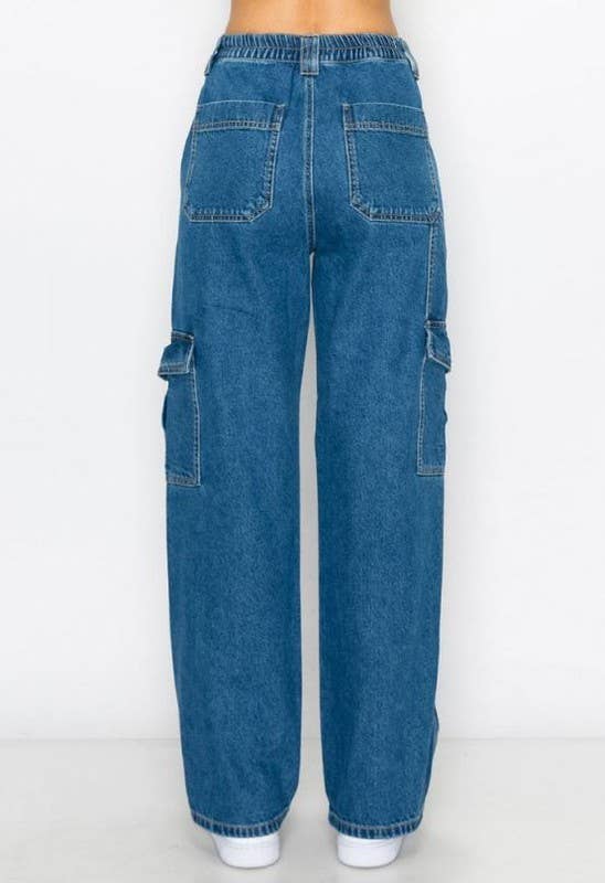 Pantalón cargo de mezclilla para adolescentes