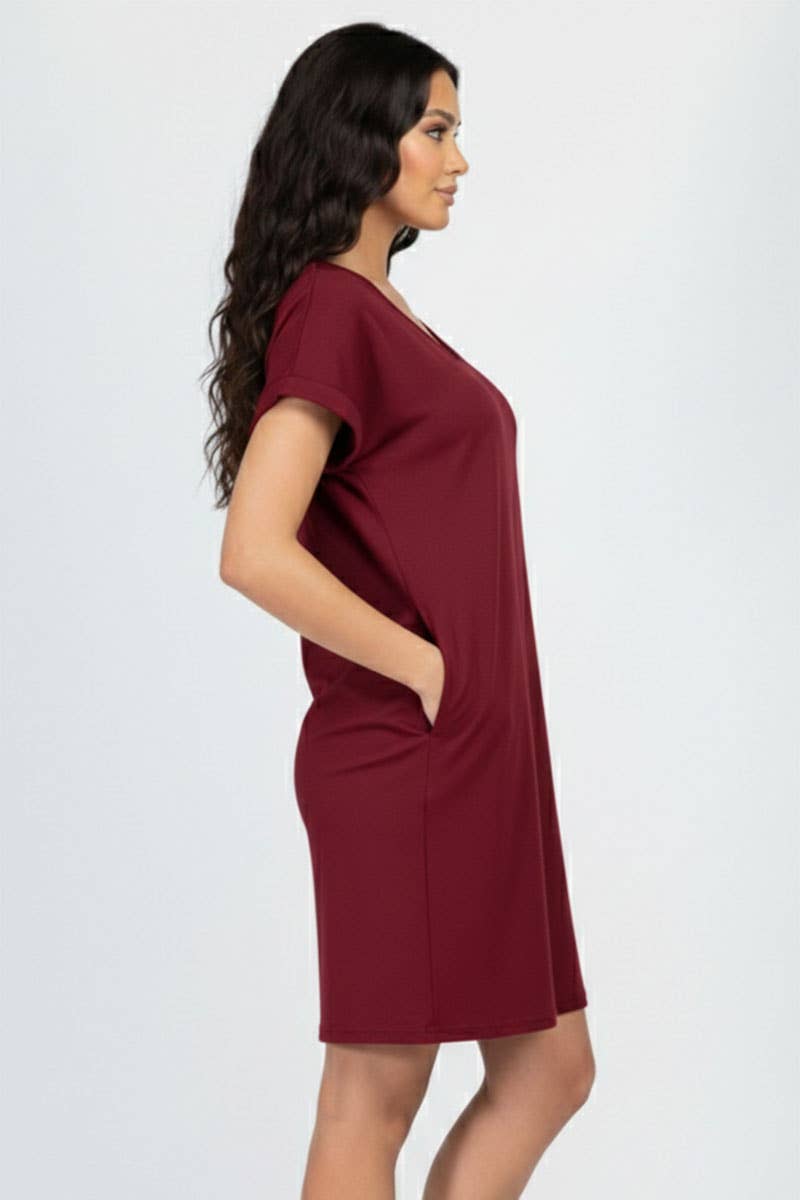 Minivestido de manga corta con bolsillo