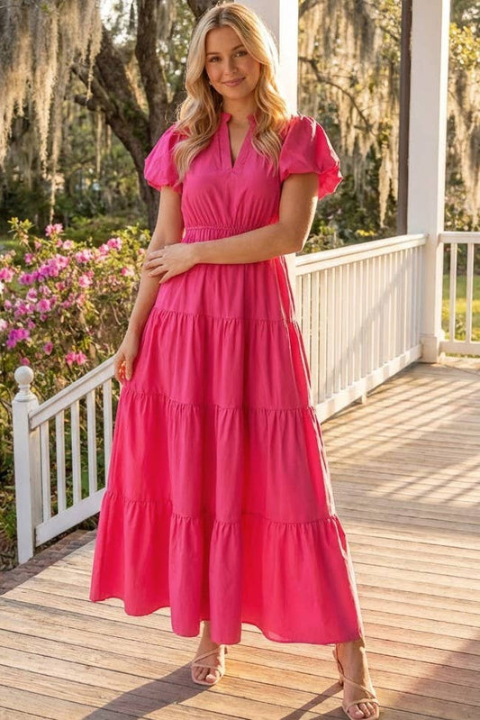 Vestido Sólido Acolchado