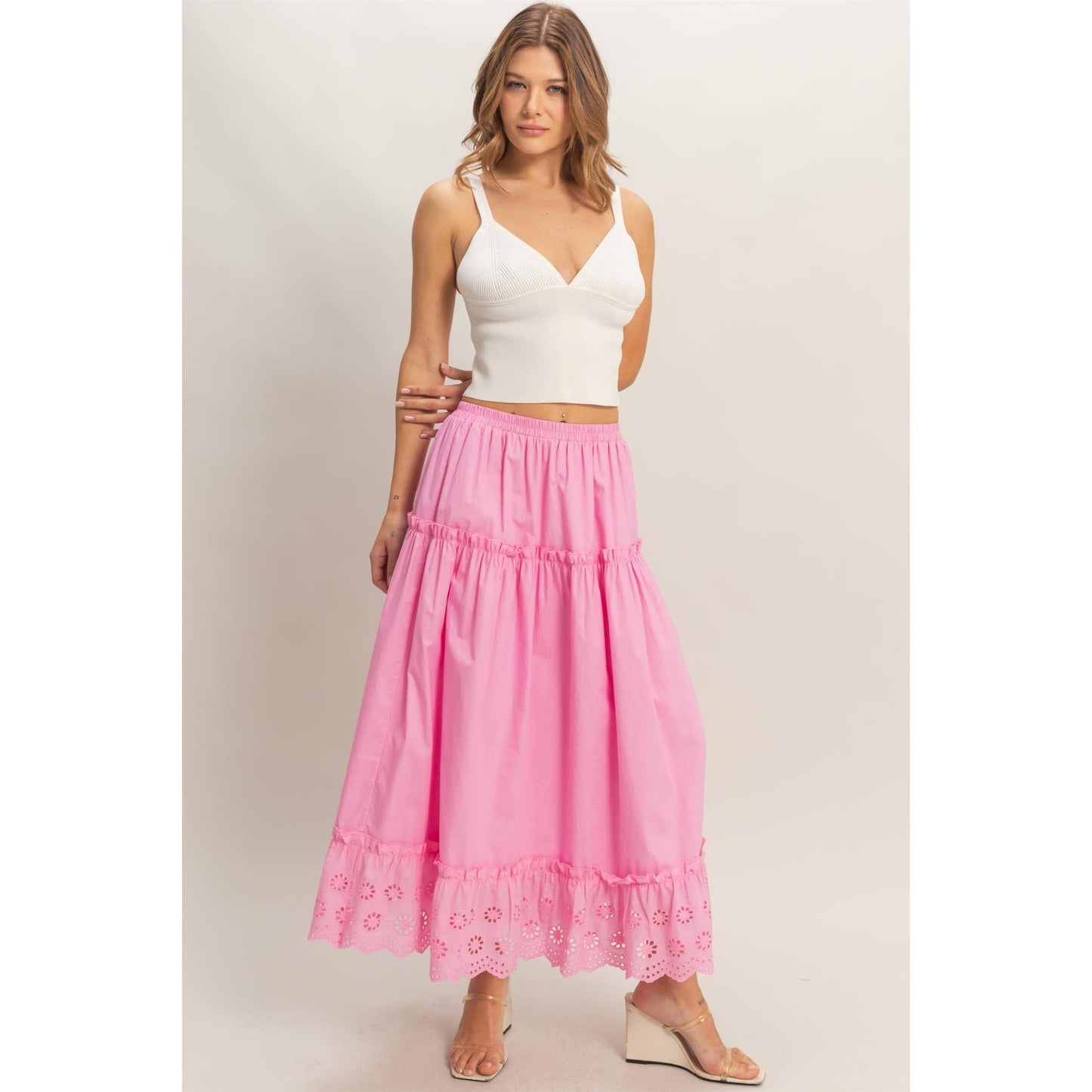 Falda Maxi con Ojales en Capas