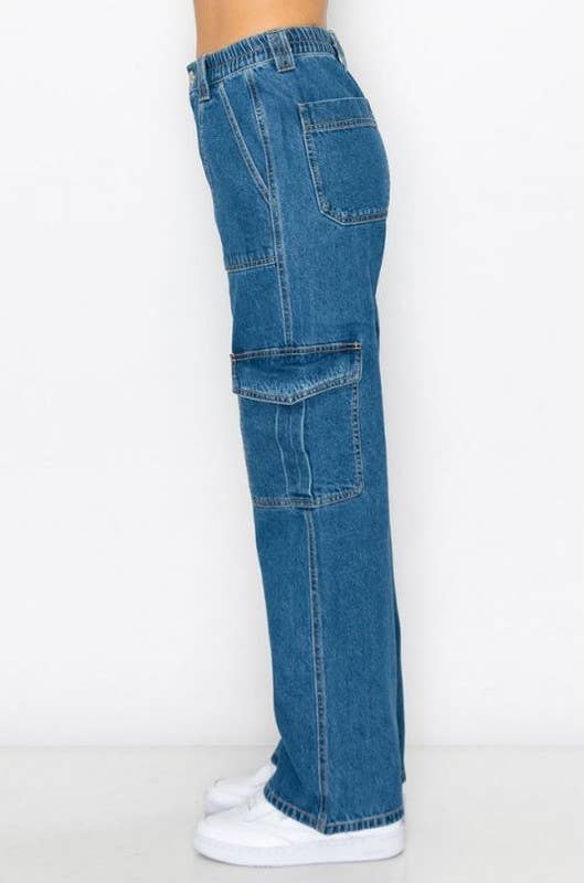 Pantalón cargo de mezclilla para adolescentes