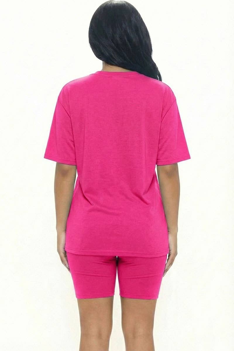 Oversized T-shirt and biker shorts set