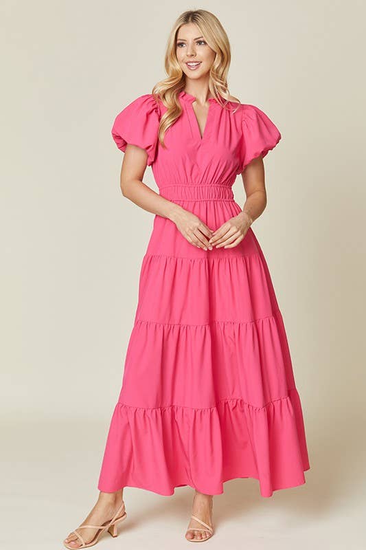 Vestido Sólido Acolchado