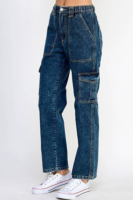 Pantalón cargo de mezclilla para adolescentes