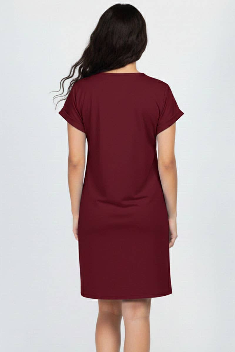 Minivestido de manga corta con bolsillo