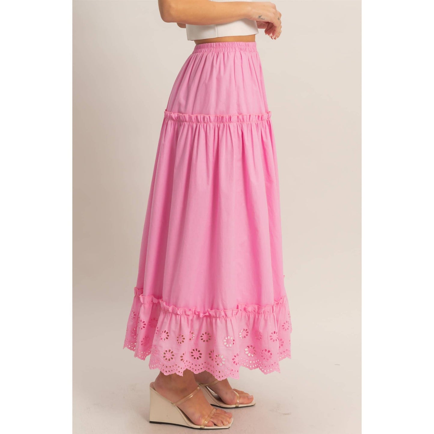 Falda Maxi con Ojales en Capas