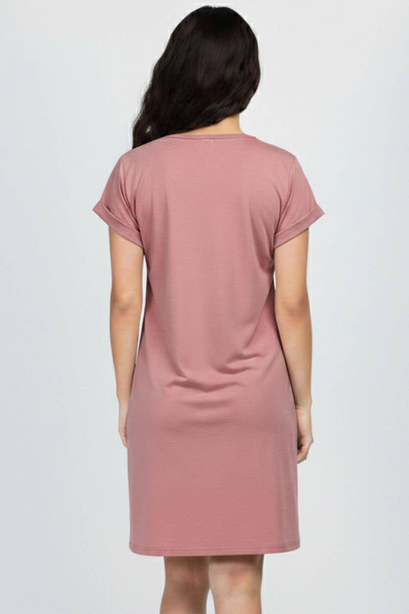 Minivestido de manga corta con bolsillo
