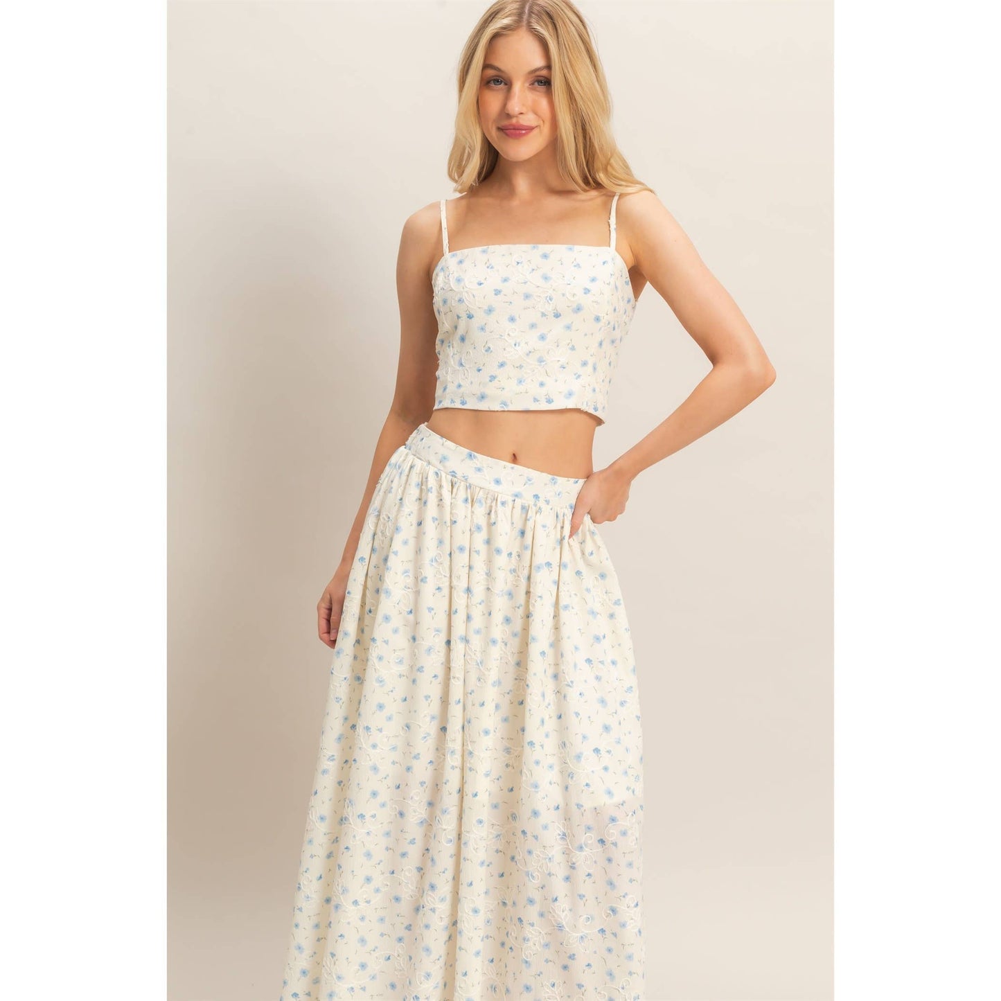 Embroidered floral top