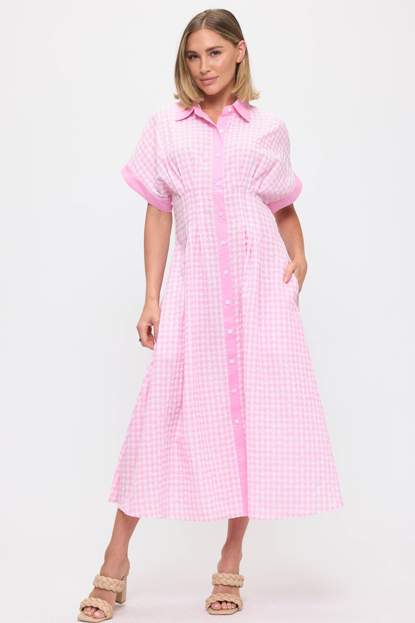 Vestido midi a cuadros