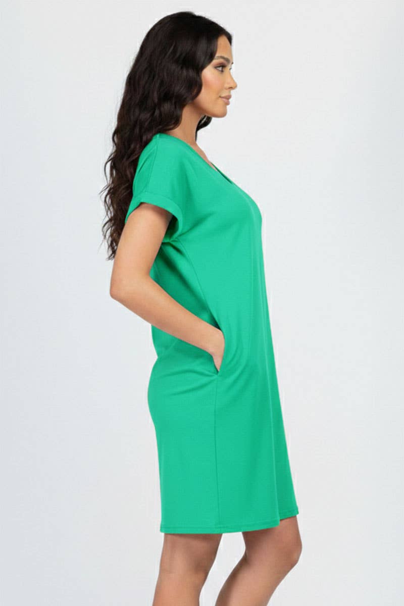 Minivestido de manga corta con bolsillo