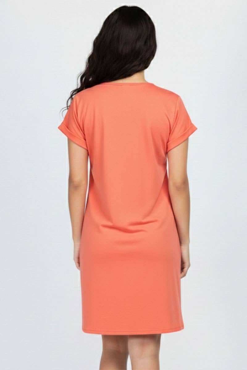 Minivestido de manga corta con bolsillo