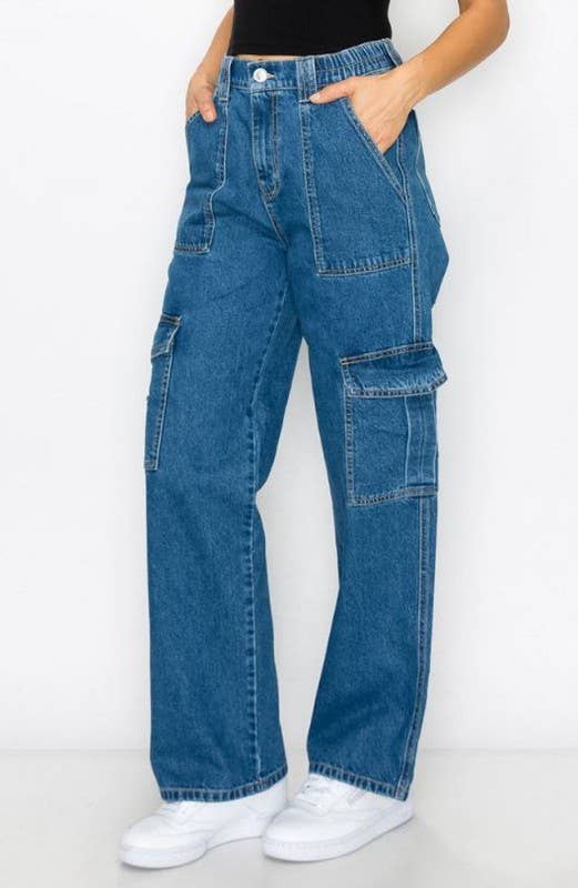 Pantalón cargo de mezclilla para adolescentes