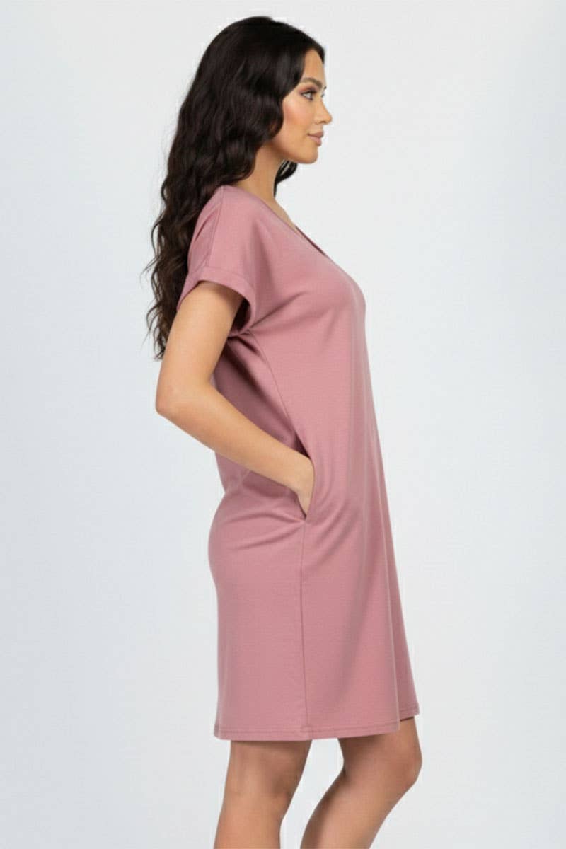 Minivestido de manga corta con bolsillo