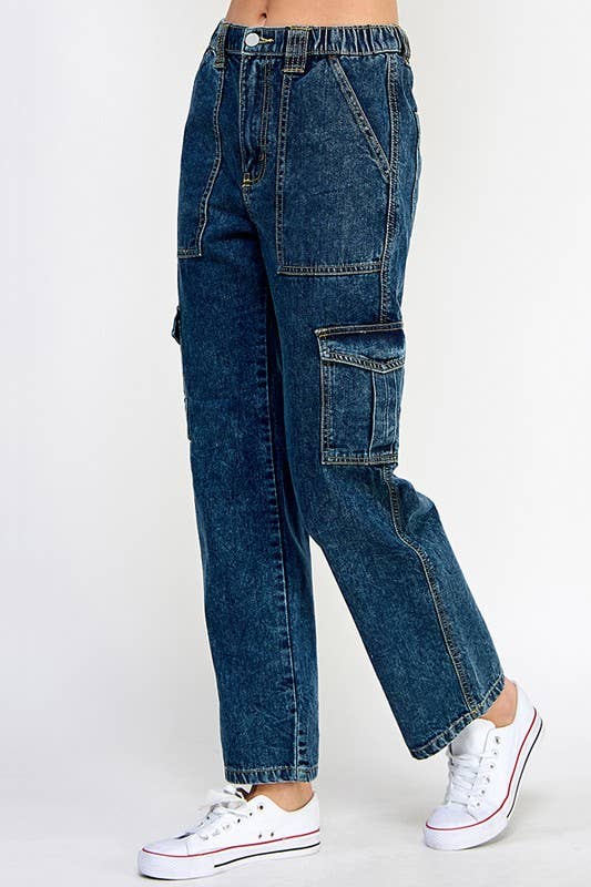Pantalón cargo de mezclilla para adolescentes