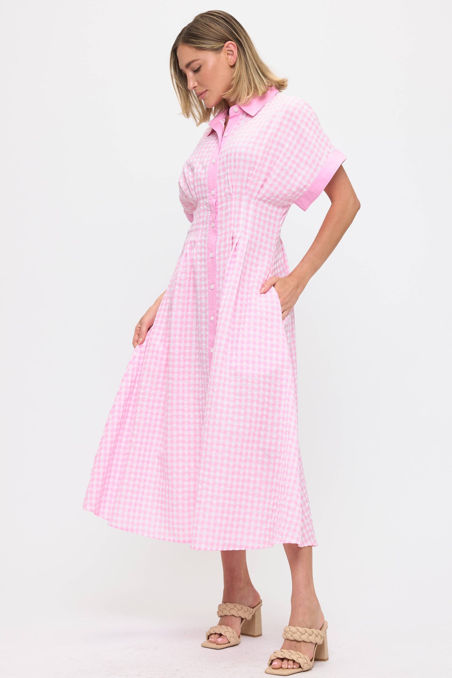 Vestido midi a cuadros