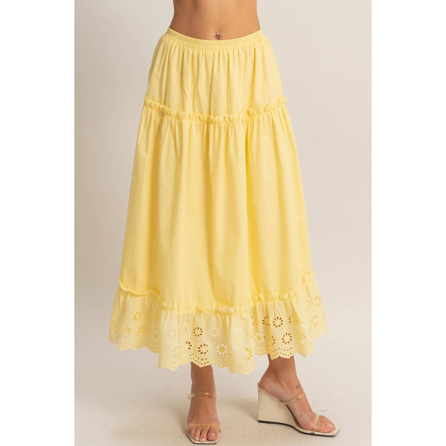 Falda Maxi con Ojales en Capas