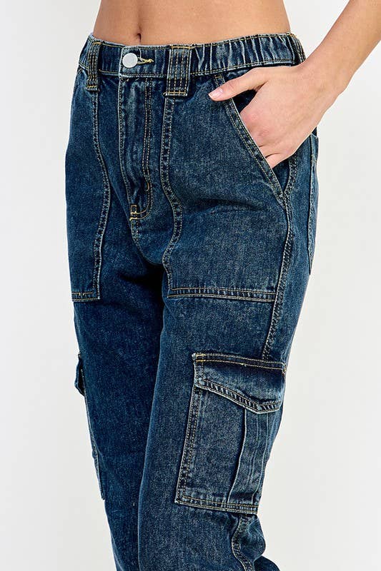 Pantalón cargo de mezclilla para adolescentes