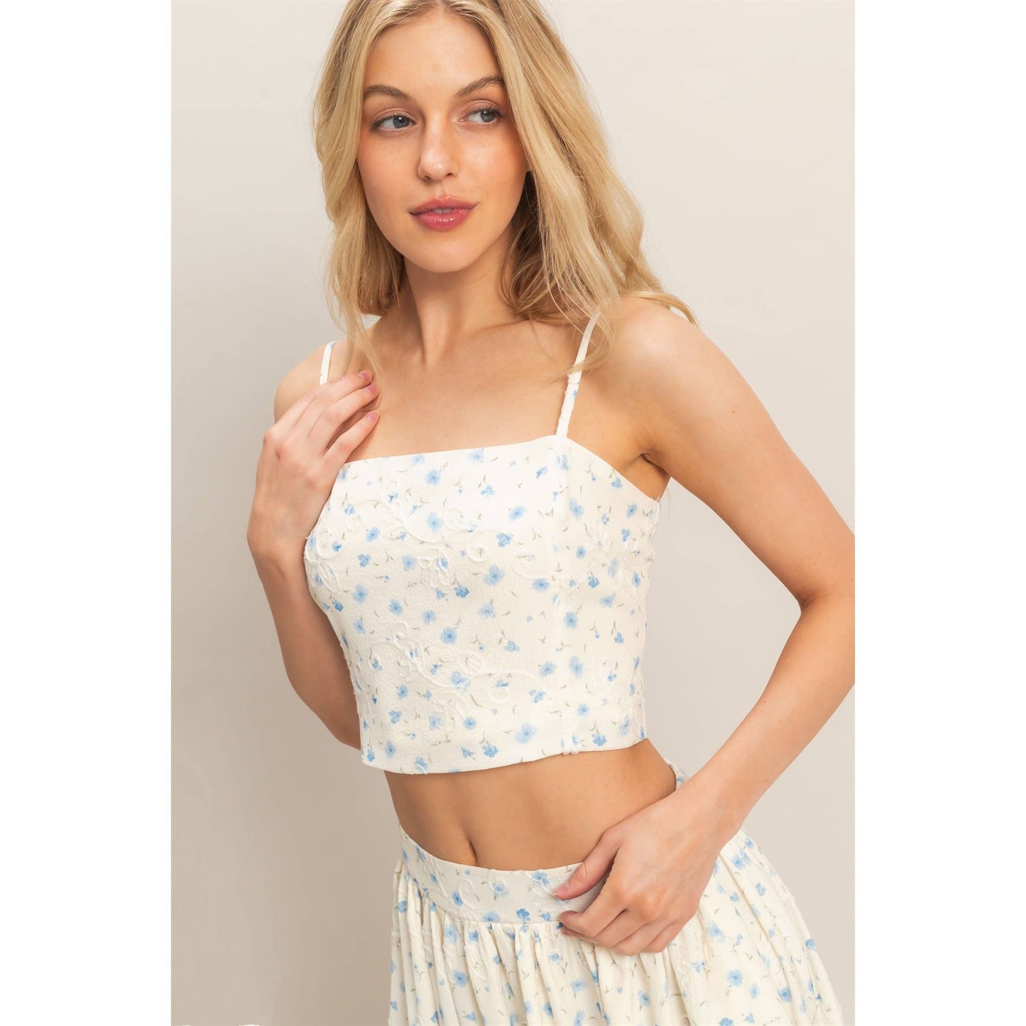 Embroidered floral top
