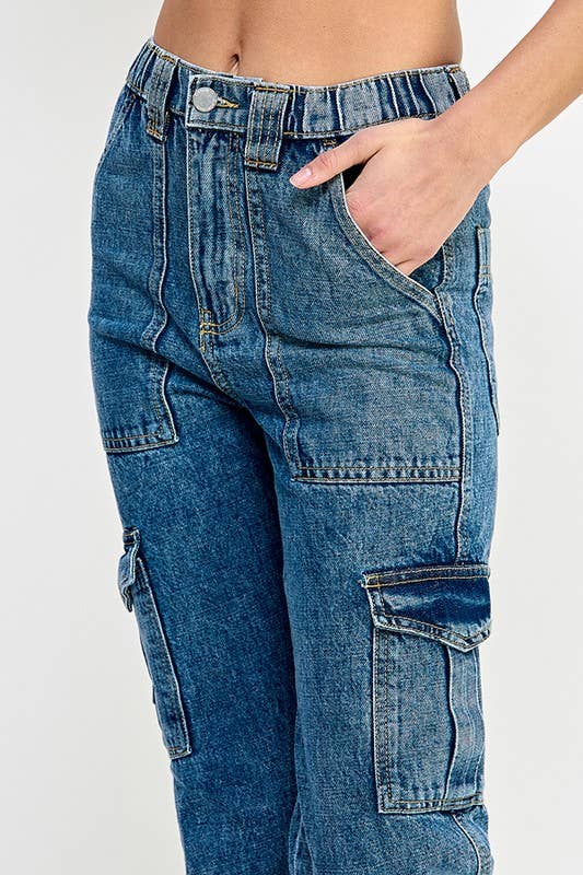 Pantalón cargo de mezclilla para adolescentes