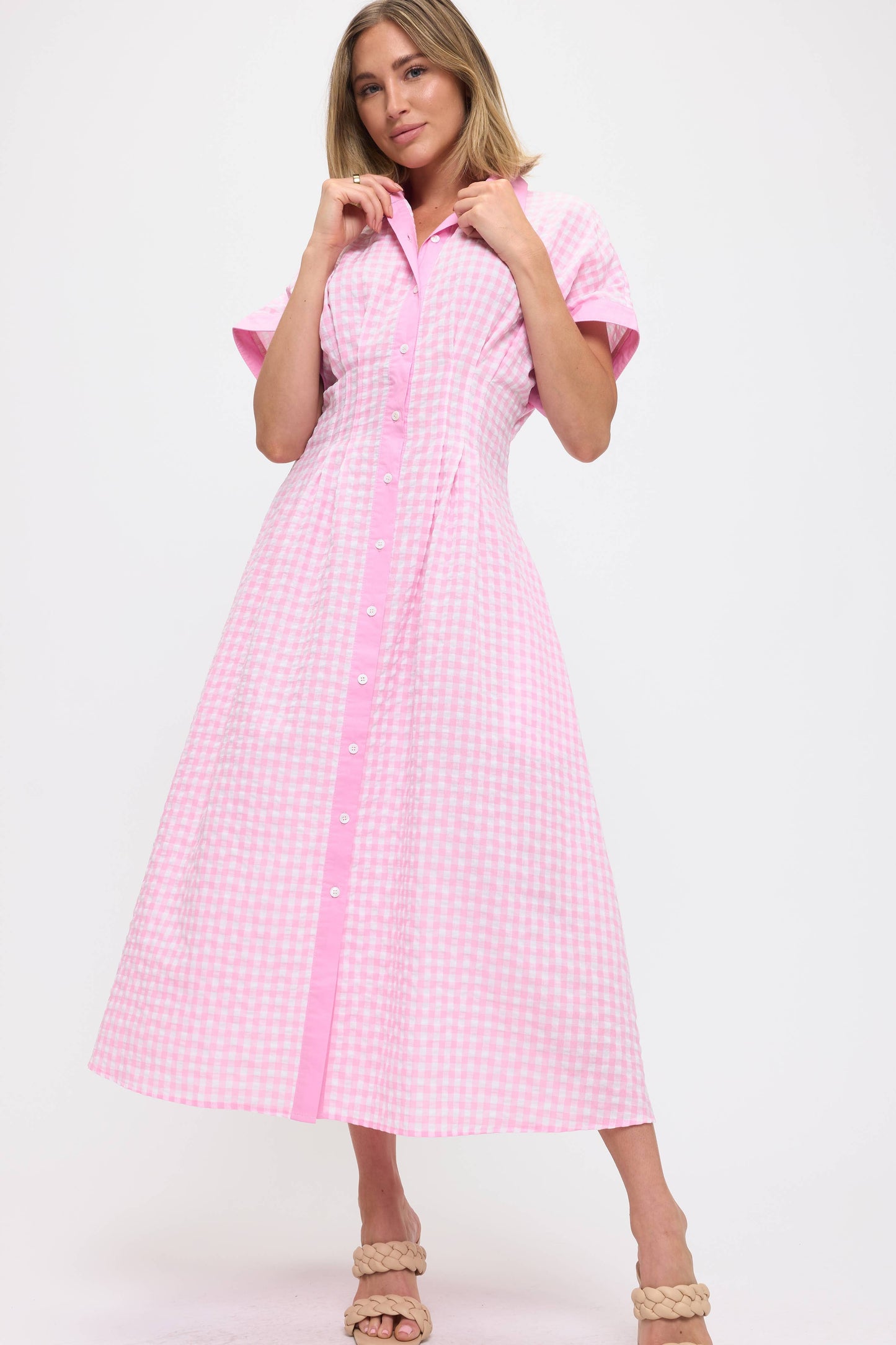 Vestido midi a cuadros
