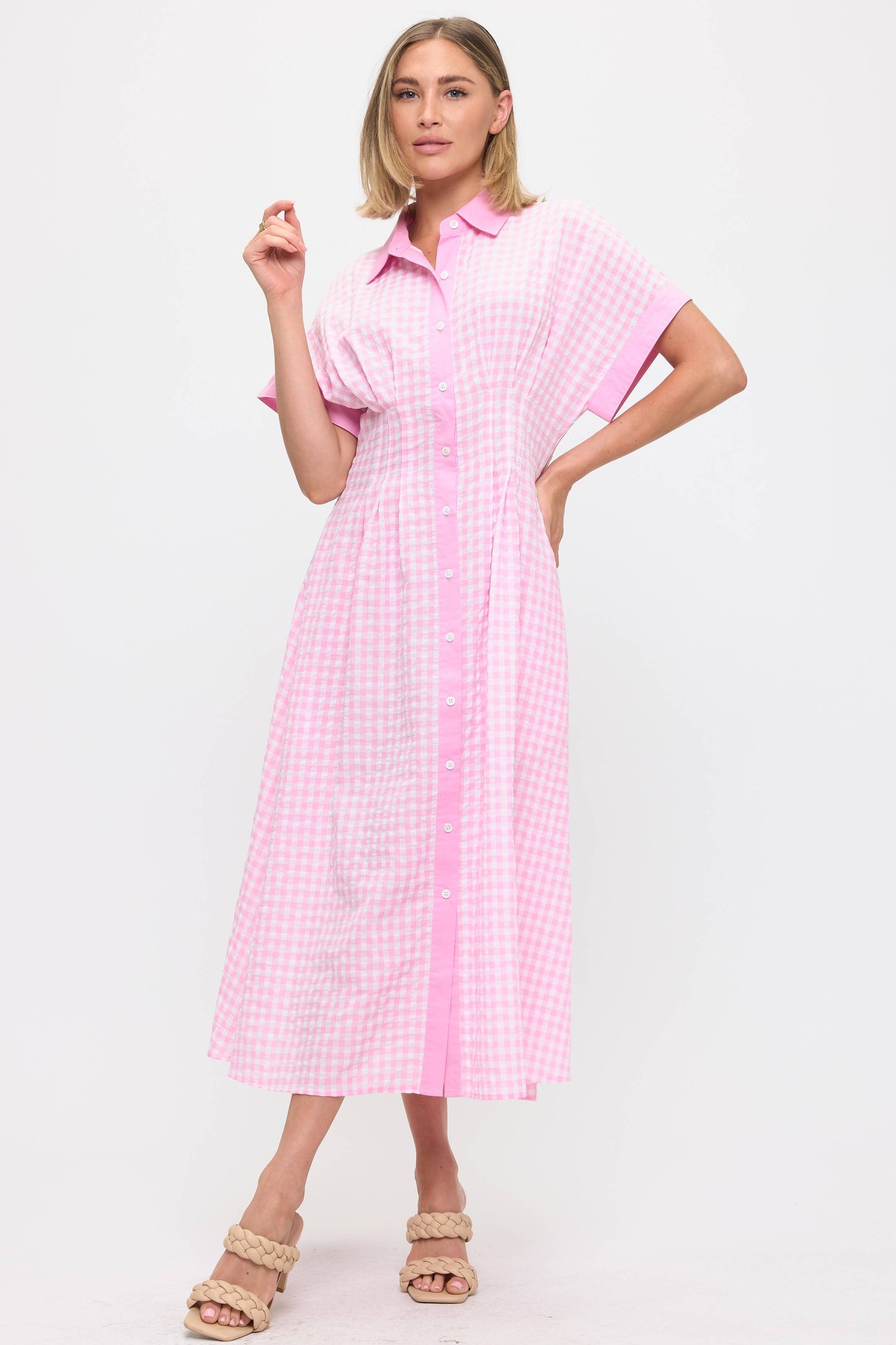 Vestido midi a cuadros