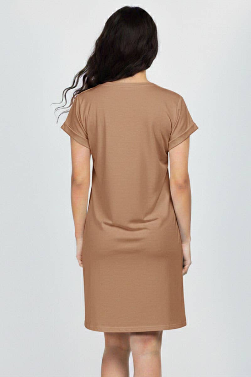 Minivestido de manga corta con bolsillo