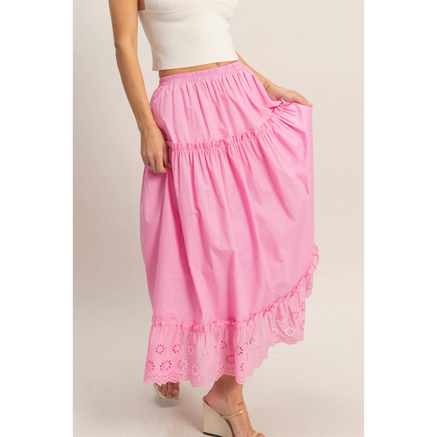 Falda Maxi con Ojales en Capas