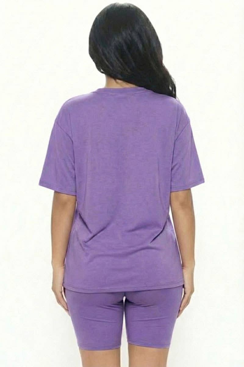 Oversized T-shirt and biker shorts set