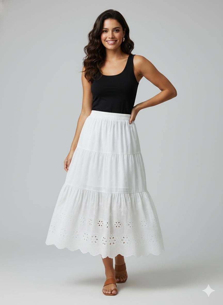 Falda ojales: White / S